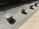 tabourets de marbre vert