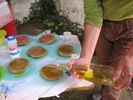 d�jeuner avec une pur�e de tomate sur un pain grill� copieusement imbib� d'huile d'olive 