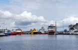 le port de Bergen et ses navires au service des plateformes p�troli�res